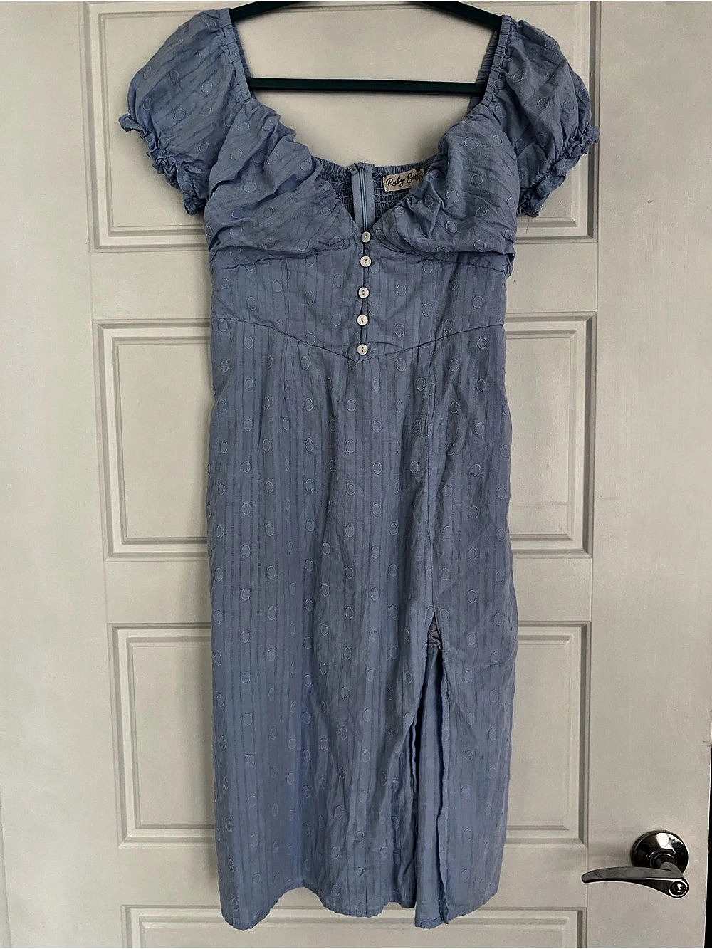 Ruby Sees Blue Textured Midi Dress Like New